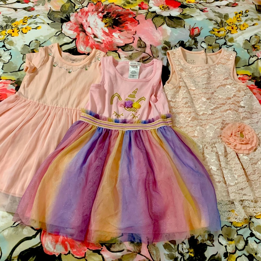 Lot of three girls dresses 4T XS